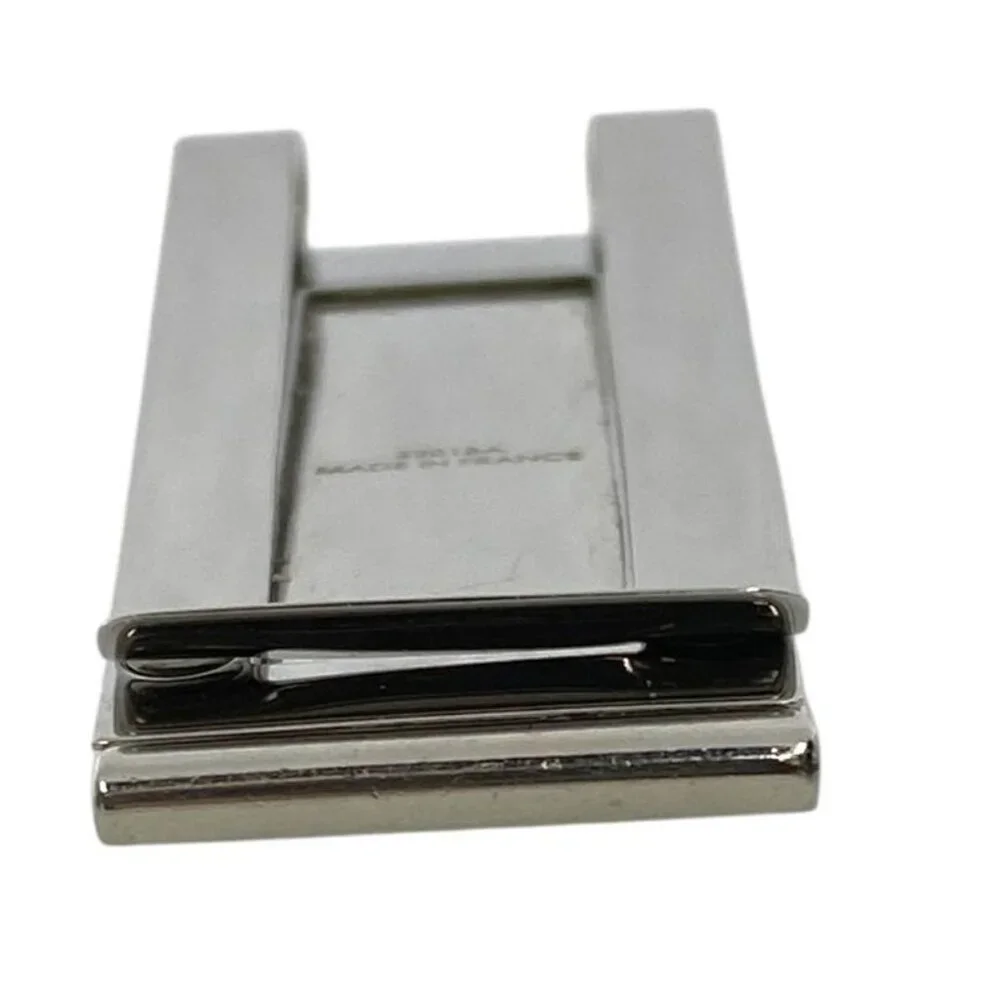 Cartier C De Decor Money Clip Accessory Logo Pattern Metal Silver
